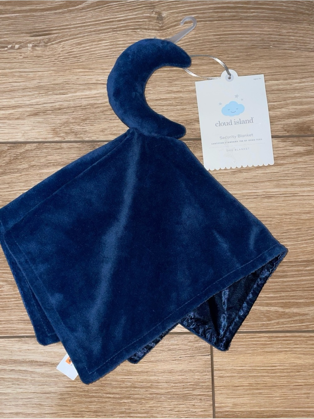 NWT Cloud Island Navy Blue Moon Lovey Baby Security Blanket